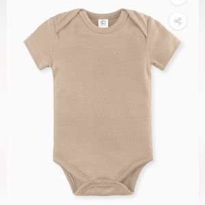 Colored Organics Classic Short Sleeve Bodysuit in Tan - NB